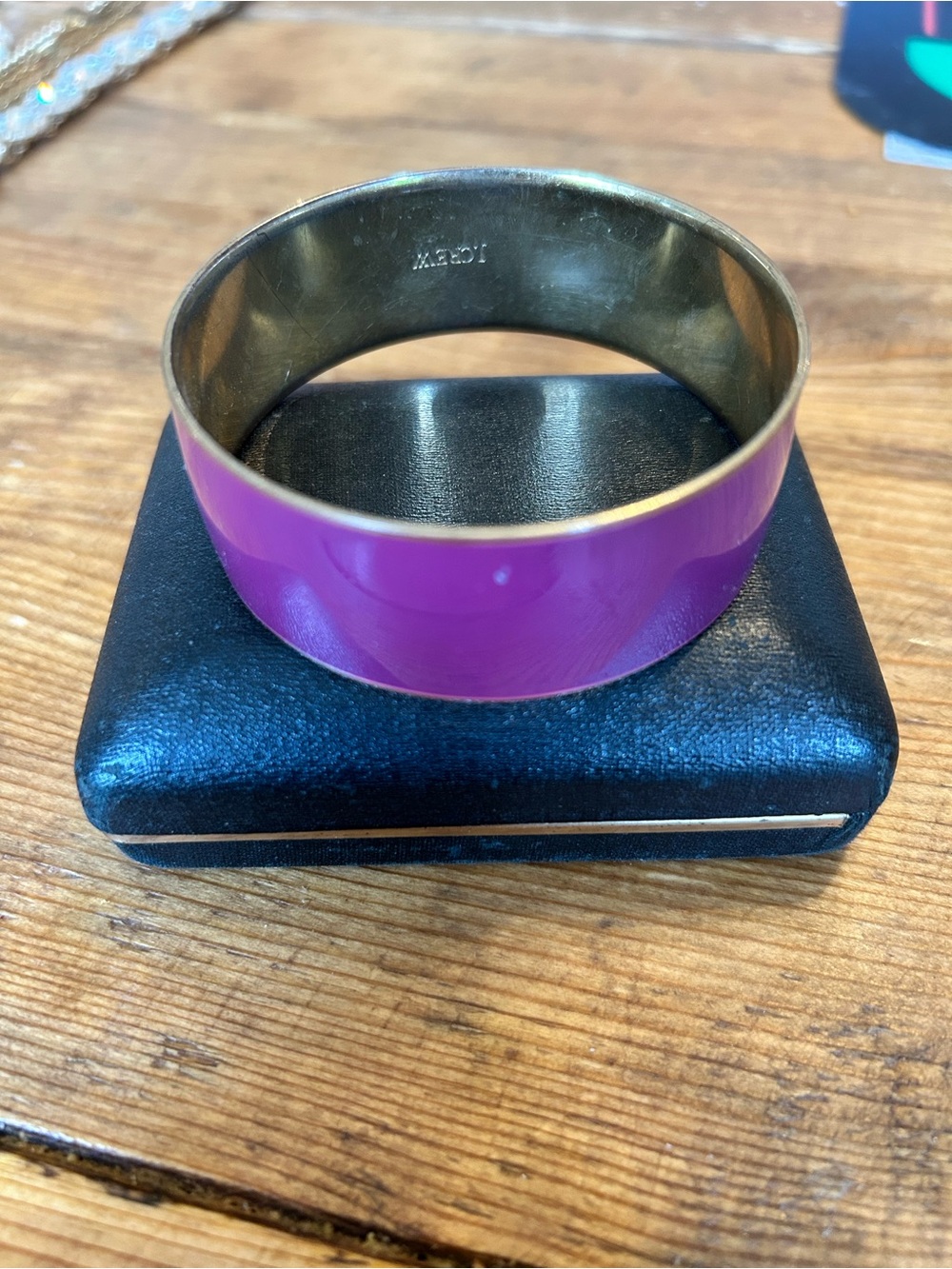 J. Crew Purple Enamel Bracelet with Gold Trim